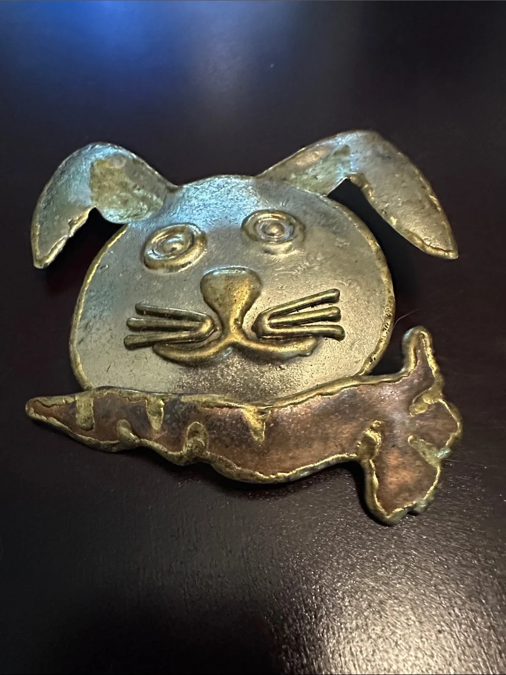 Bunny Rabbit Brooch Pin Pendant Vintage Mixed Metal Mexico Easter Spring 3.50